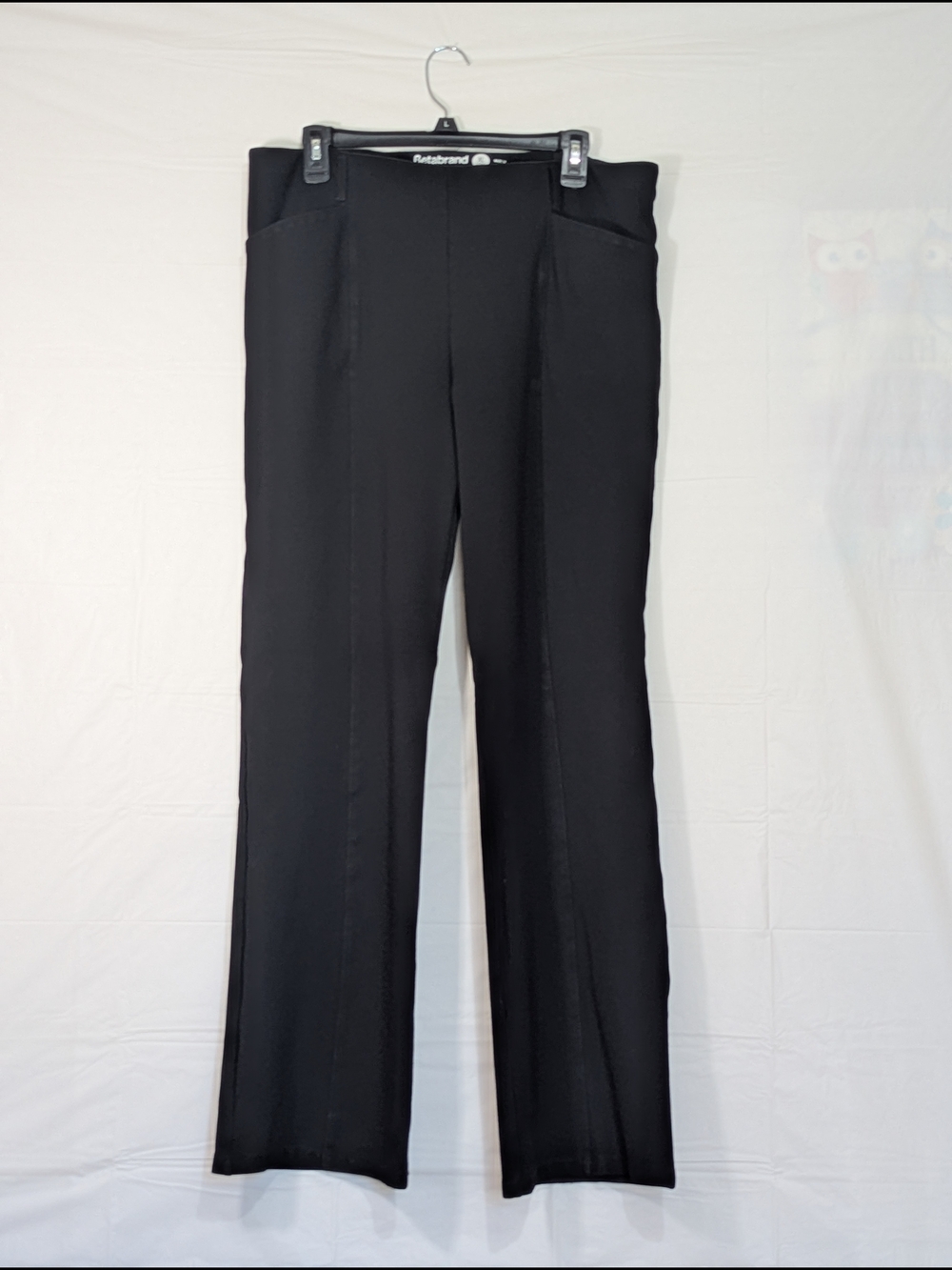 Betabrand Dress Pant Yoga Pant XL Long Black Bootcut Stretch Work Office Pull On